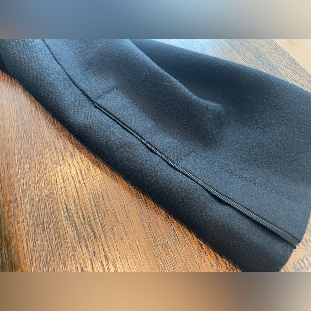 Banana Republic Wool Black Military Style Suit Coat - Size 12 - Picture 7 of 11